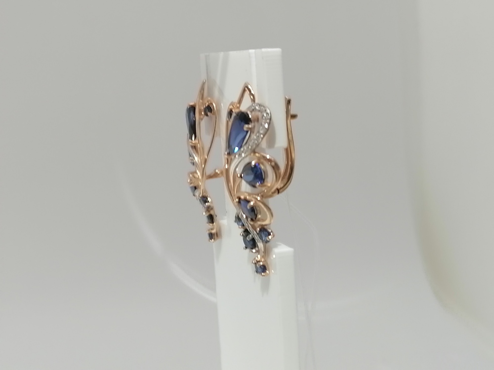 СЕРЬГИ САПФИР г.т. (Au 585)