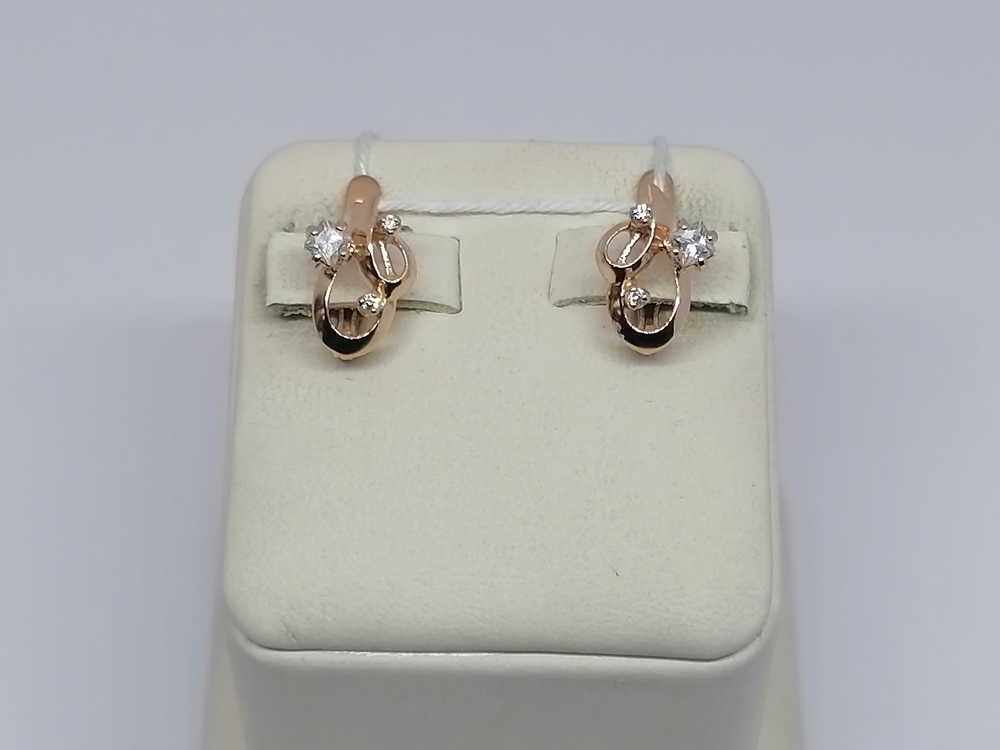 СКМИ585 СЕРЬГИ С КАМНЯМИ (Au 585)