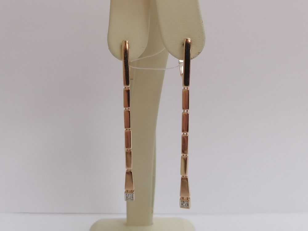 СКМ585 СЕРЬГИ С КАМНЕМ (Au 585)