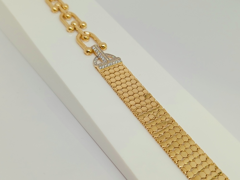 БРАСЛЕТ ФАНТАЗИЯ с камнями (Au 585)