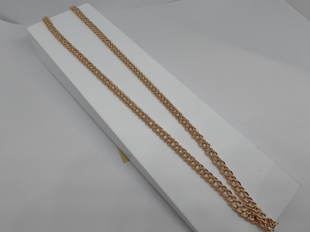 8080154П-55 ЦЕПЬ ПУСТОТЕЛАЯ Ромб двойной (Au 585)