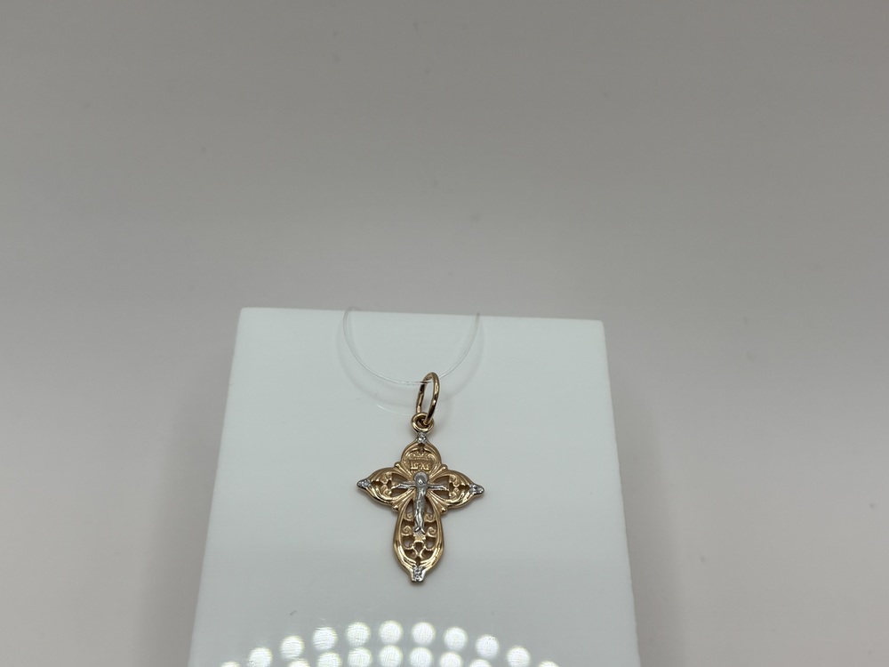 ПОДВЕСКА КРЕСТ с камнями (Au 585)