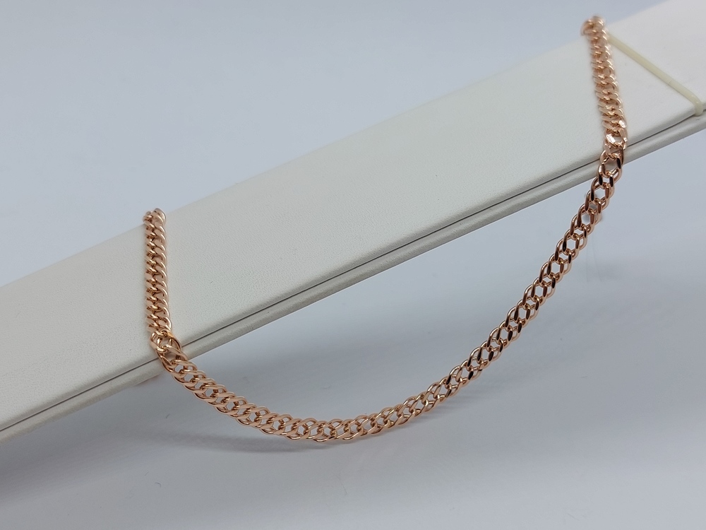 7060154П-22 БРАСЛЕТ ПУСТОТЕЛЫЙ Ромб двойной (Au 585)