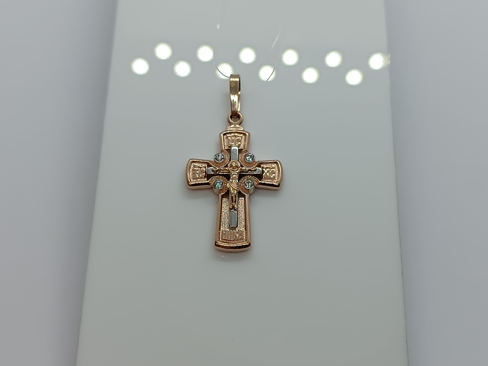 ПОДВЕСКА КРЕСТ с камнями (Au 585)