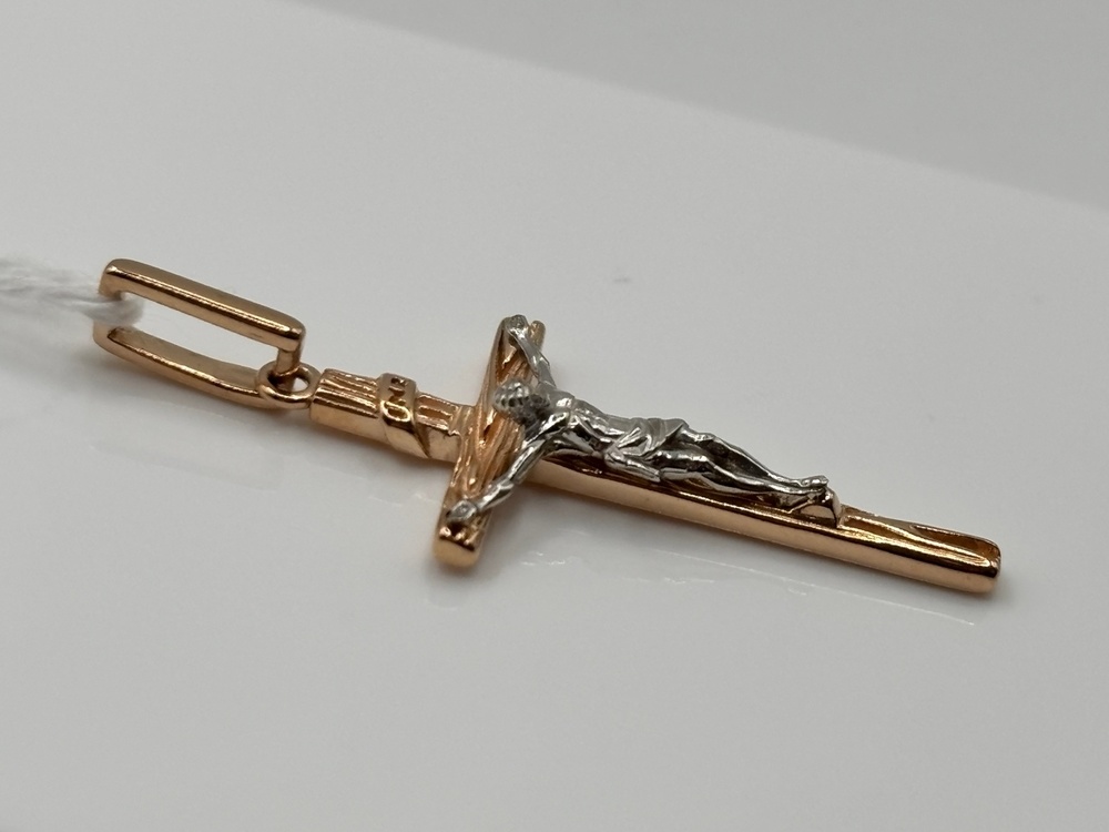 ПОДКБК585 ПОДВЕСКА КРЕСТ БЕЗ КАМНЯ (Au 585)