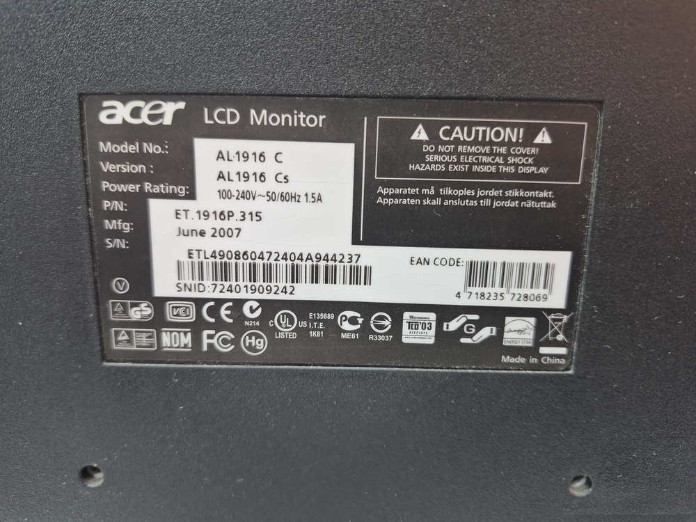 Монитор Acer AL1916