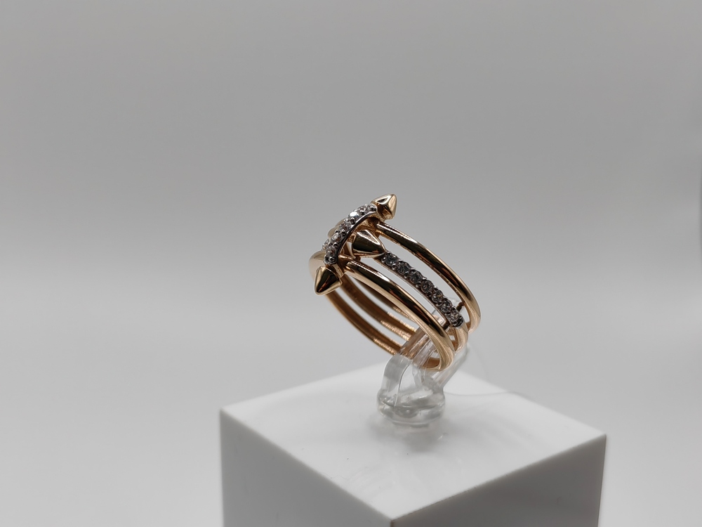 КОЛЬЦО С КАМНЯМИ (Au 585)