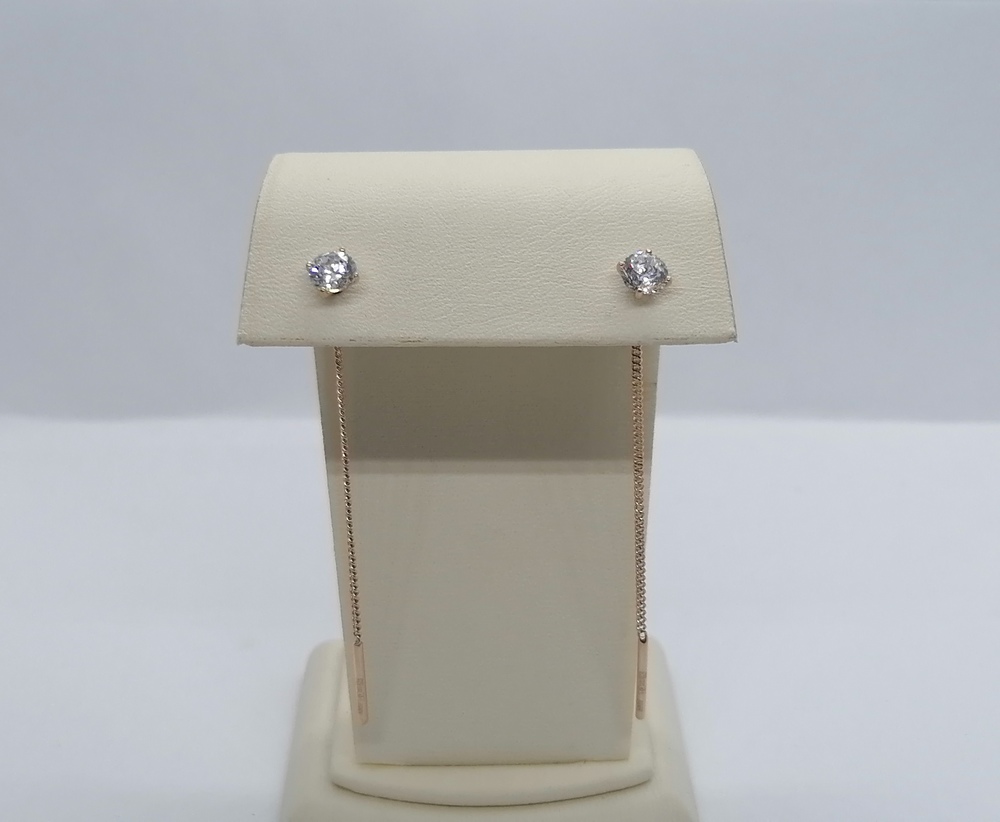 СЕРЬГИ ПРОДЕВКИ с камнем (Au 585)
