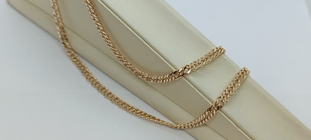 8080154П-50 ЦЕПЬ ПУСТОТЕЛАЯ Ромб двойной (Au 585)