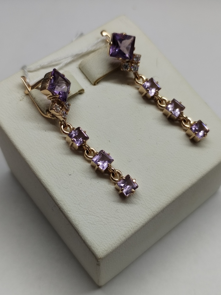 СКМИ585 СЕРЬГИ С КАМНЯМИ (Au 585)