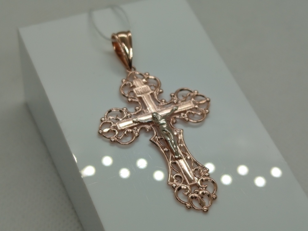 ПОДКБК585 ПОДВЕСКА КРЕСТ БЕЗ КАМНЯ (Au 585)