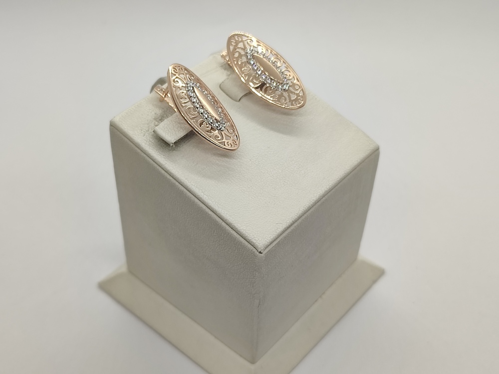 002042-1102 СЕРЬГИ С КАМНЯМИ (Au 585)