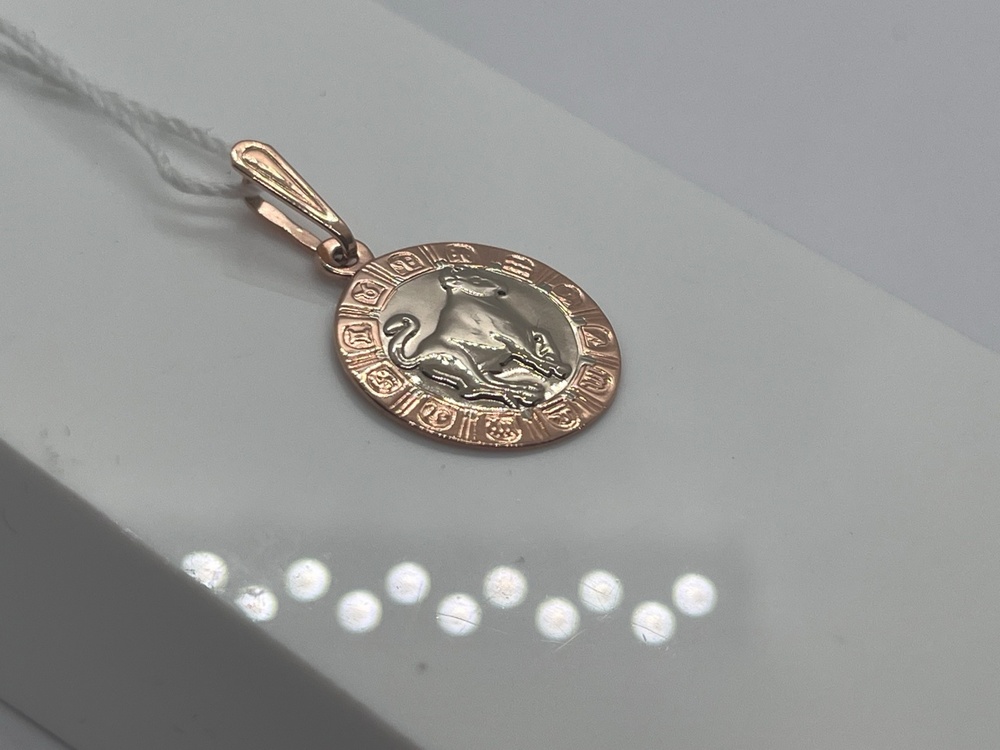 ПОДЗЗТ585 ПОДВЕСКА ЗНАК ЗОДИАКА ТЕЛЕЦ (Au 585)