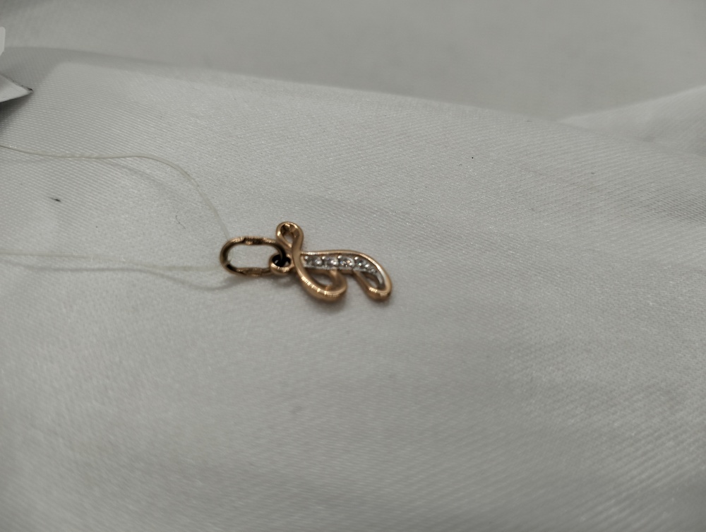 5770 "Г" ПОДВЕСКА БУКВА Г с камнями (Au 585)