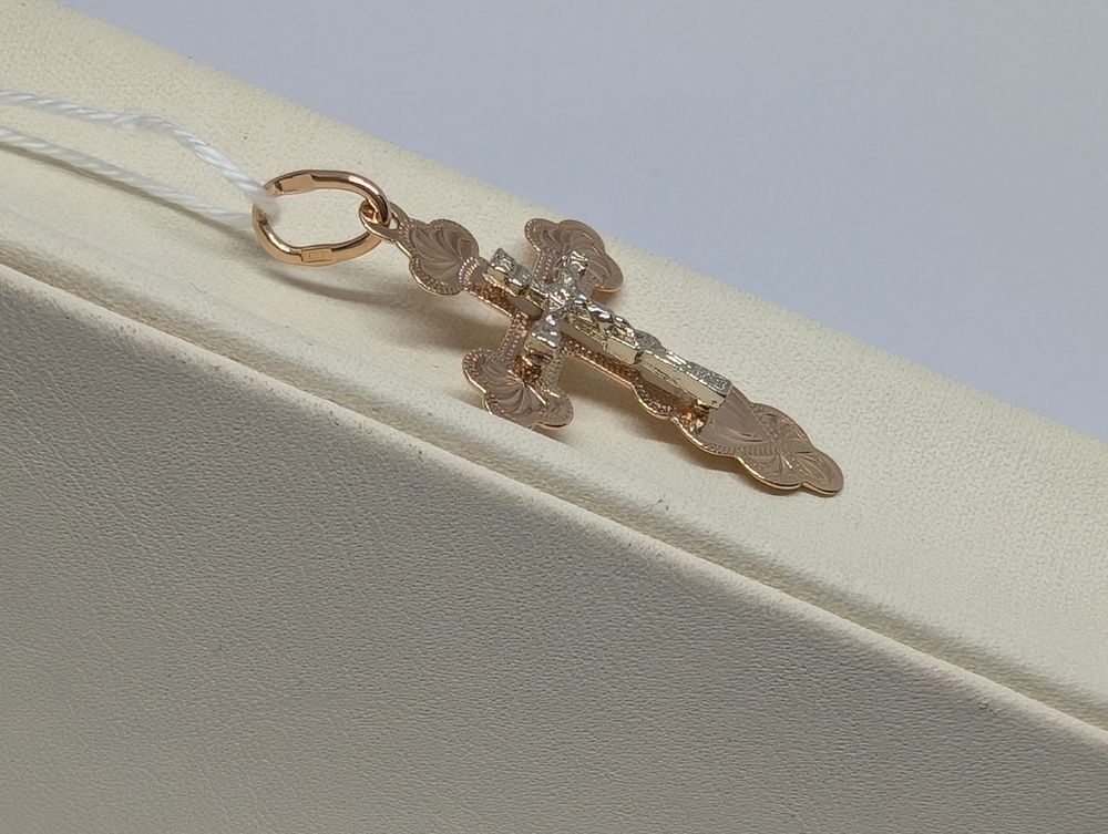 ПОДКБК585 ПОДВЕСКА КРЕСТ БЕЗ КАМНЯ (Au 585)