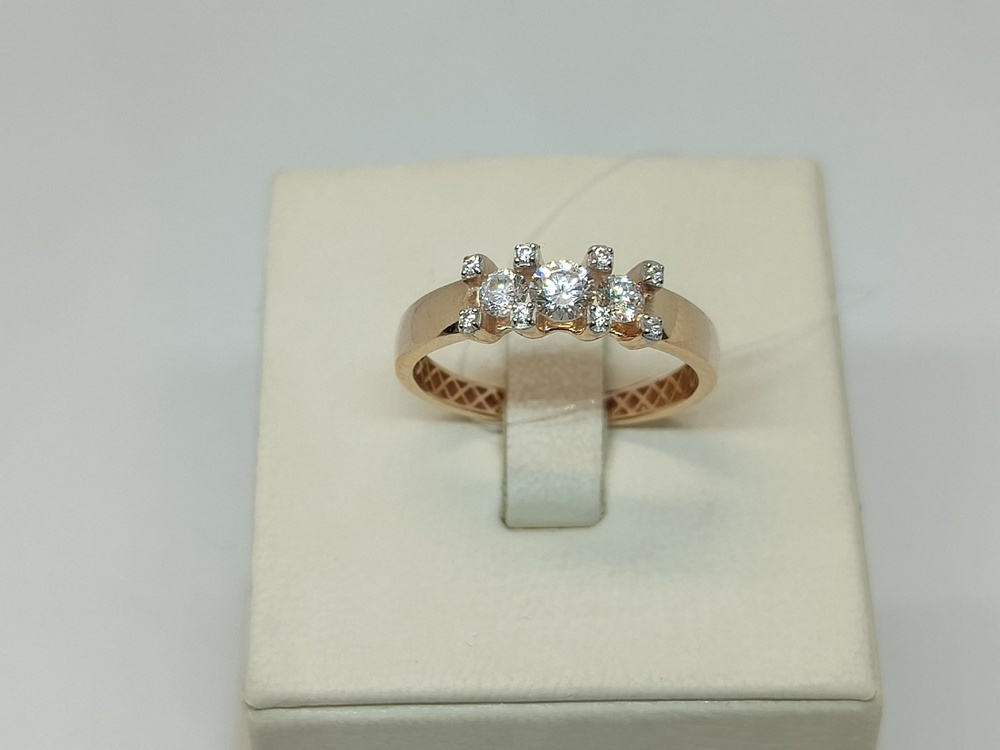 КОЛЬЦО С КАМНЯМИ (Au 585)