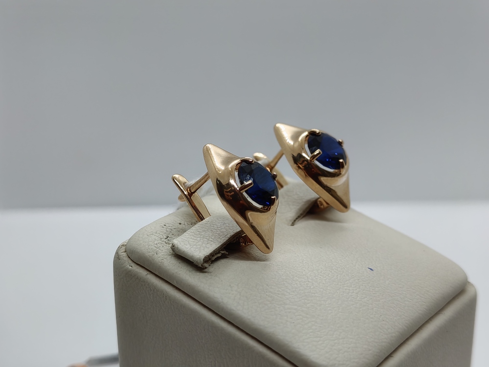 СЕРЬГИ С КАМНЕМ (Au 585)