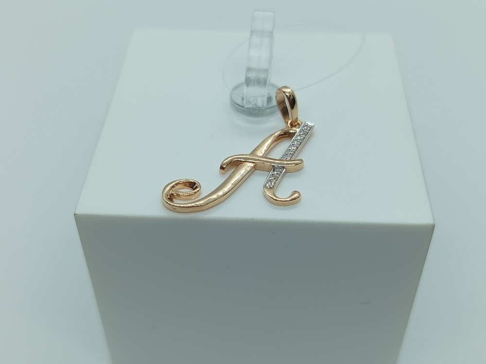 ПОДВЕСКА БУКВА А с камнями (Au 585)