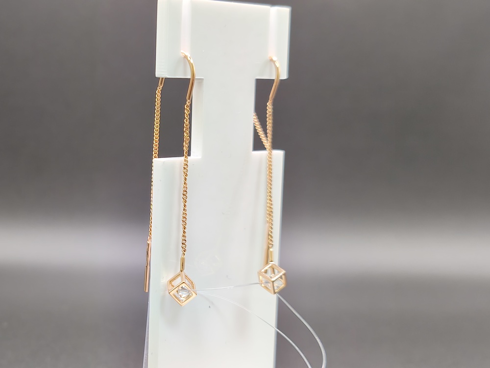 СЕРЬГИ ПРОДЕВКИ с камнем (Au 585)