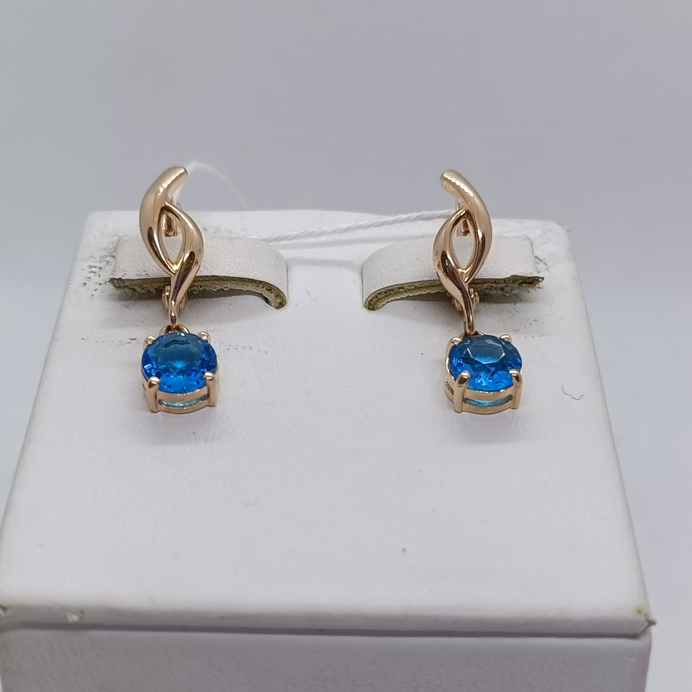 СЕРЬГИ С КАМНЕМ (Au 585)