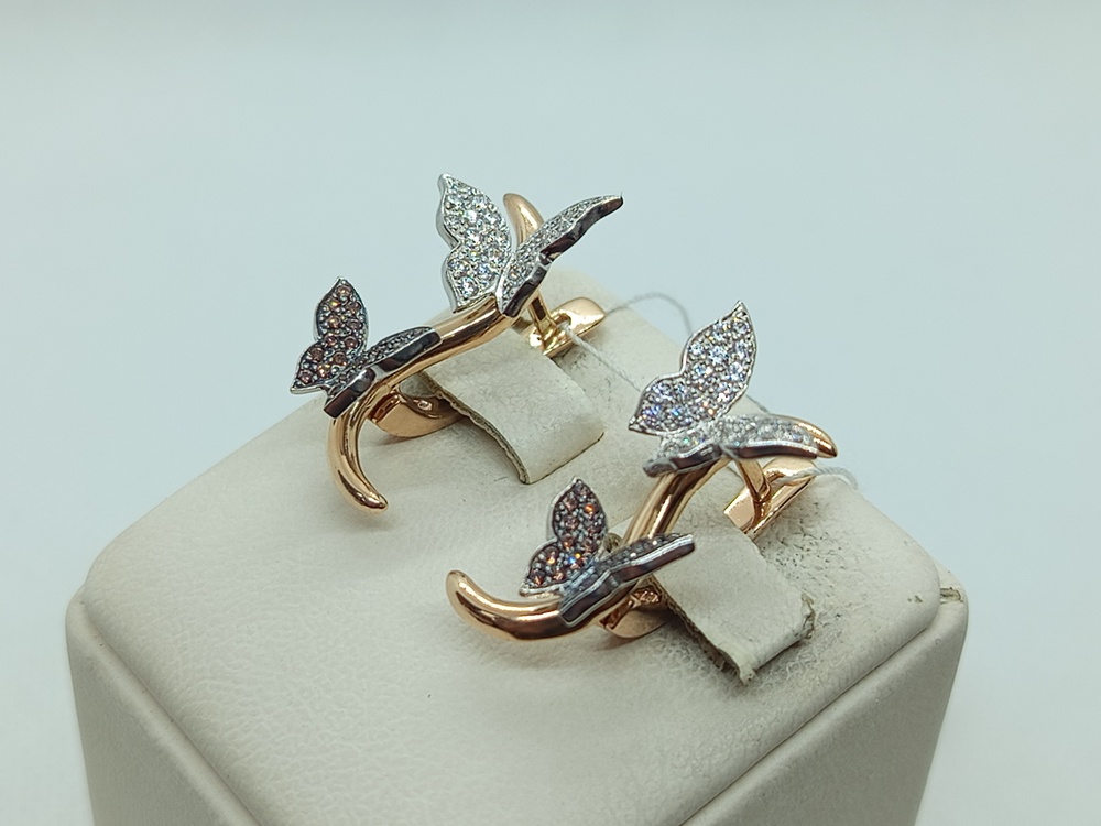 СКМИ585 СЕРЬГИ С КАМНЯМИ (Au 585)