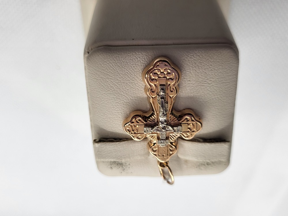 ПОДКБК585 ПОДВЕСКА КРЕСТ БЕЗ КАМНЯ (Au 585)