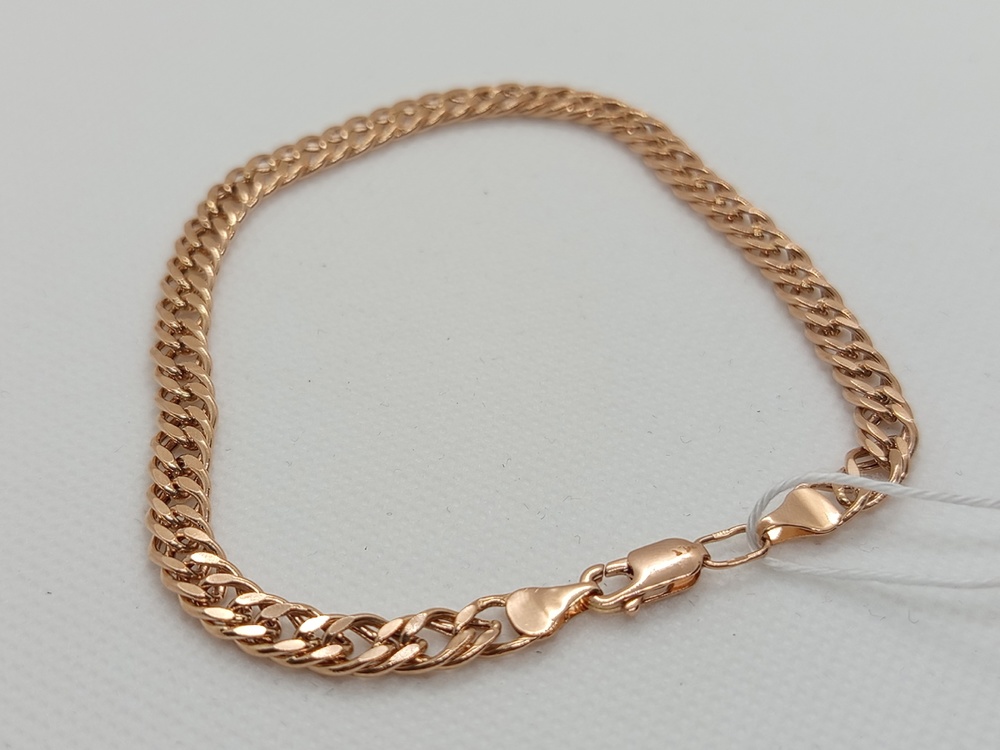 БРАСЛЕТ ПУСТОТЕЛЫЙ Ромб двойной Au 585