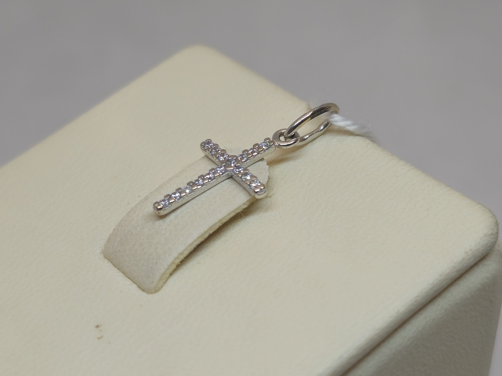 ПОДВЕСКА КРЕСТ С КАМНЯМИ (Au 585)