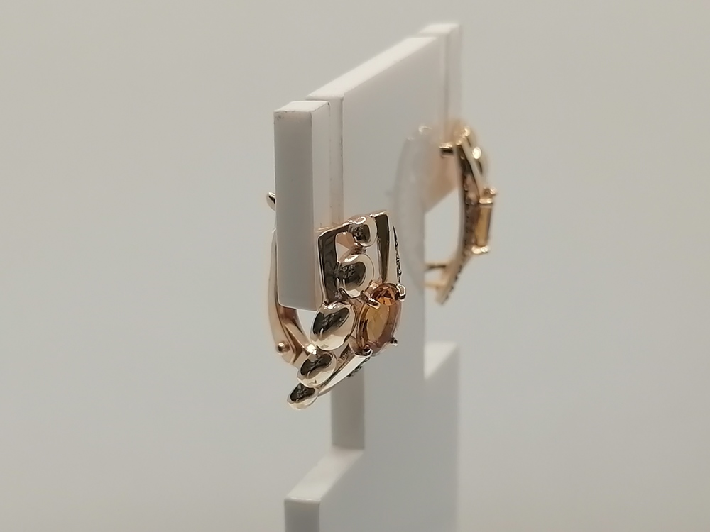 СЕРЬГИ ЦИТРИН (Au 585)