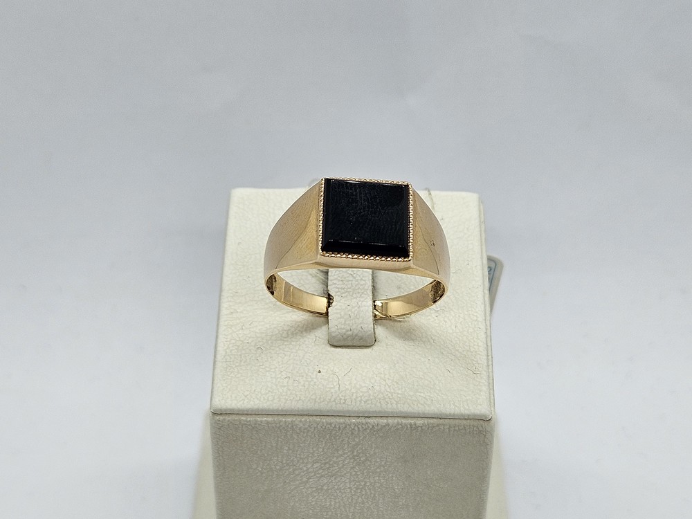 КОЛЬЦО ПЕЧАТКА Агат (Au 585)