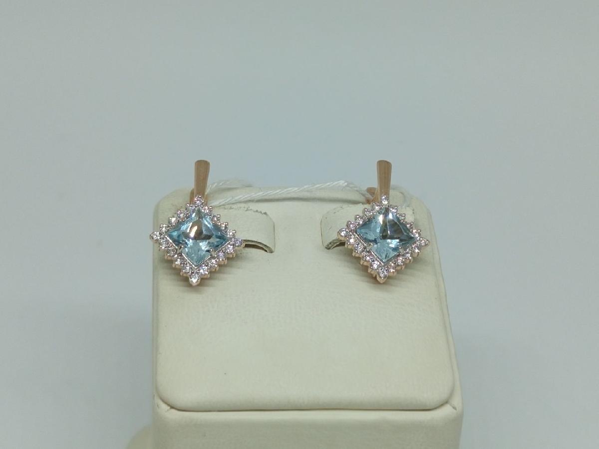 СКМИ585 СЕРЬГИ С КАМНЯМИ (Au 585)