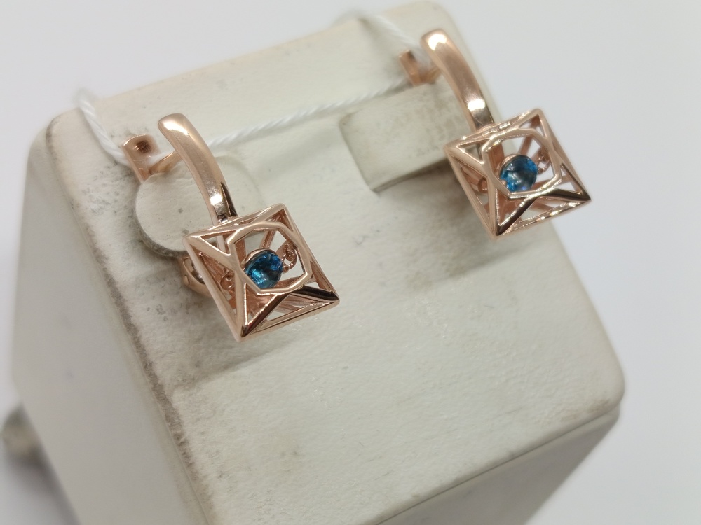 СЕРЬГИ С КАМНЕМ (Au 585)