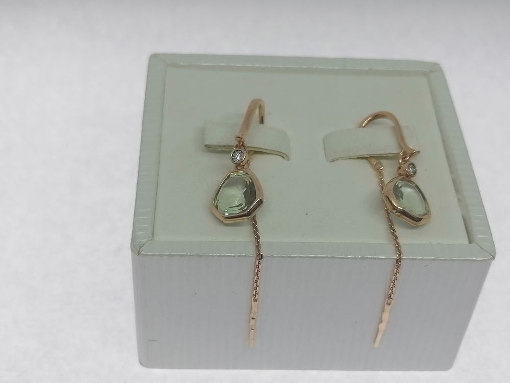 СЕРЬГИ ПРОДЕВКИ с камнями (Au 585)