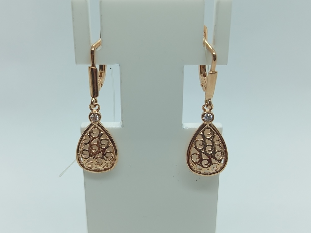 СЕРЬГИ С КАМНЕМ (Au 585)