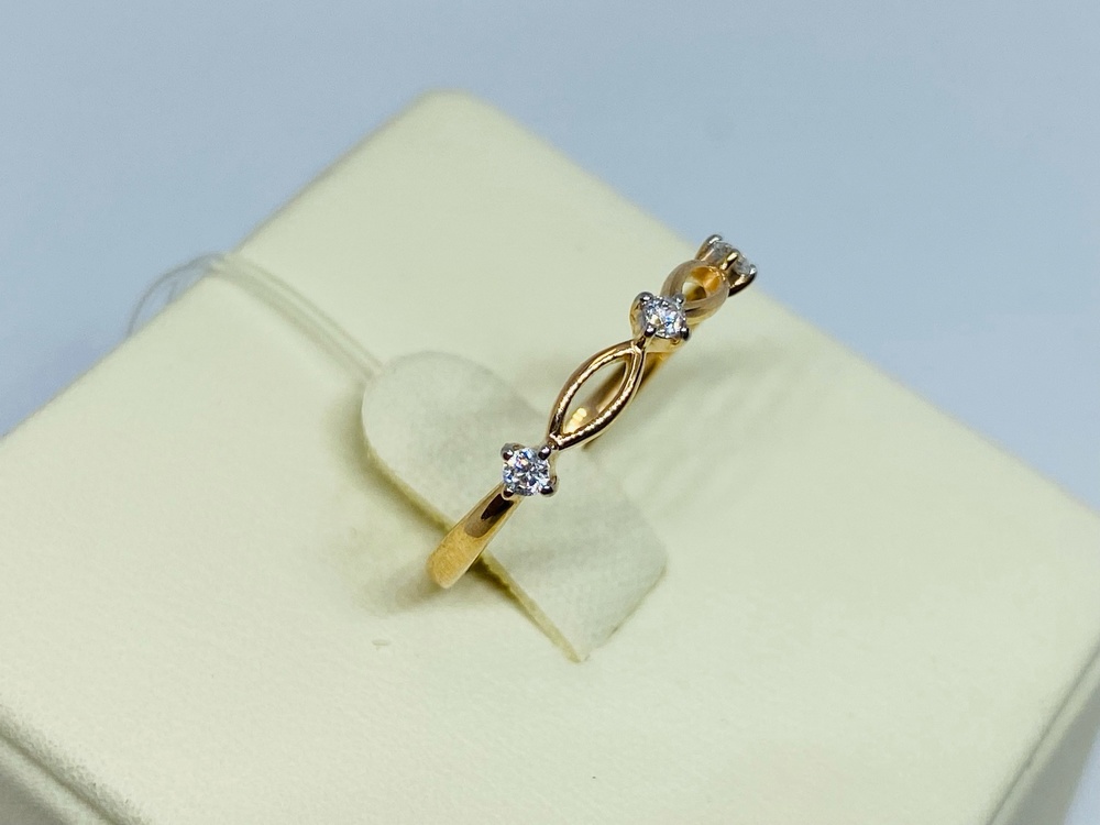 КОЛЬЦО С КАМНЯМИ (Au 585)