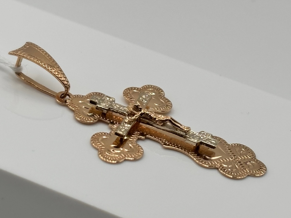 ПОДКБК585 ПОДВЕСКА КРЕСТ БЕЗ КАМНЯ (Au 585)