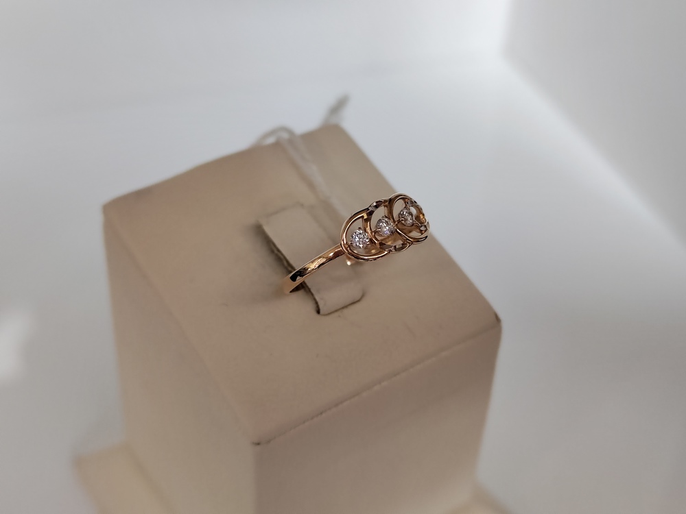 КОЛЬЦО С КАМНЯМИ (Au 585)