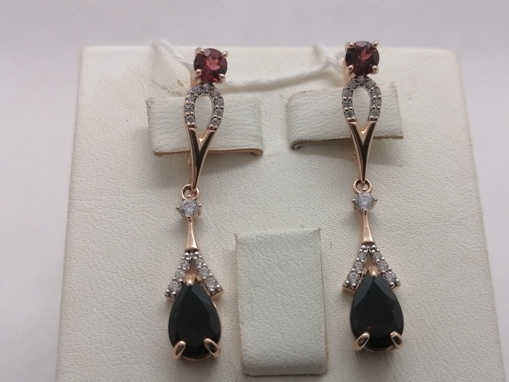 СКМИ585 СЕРЬГИ С КАМНЯМИ (Au 585)