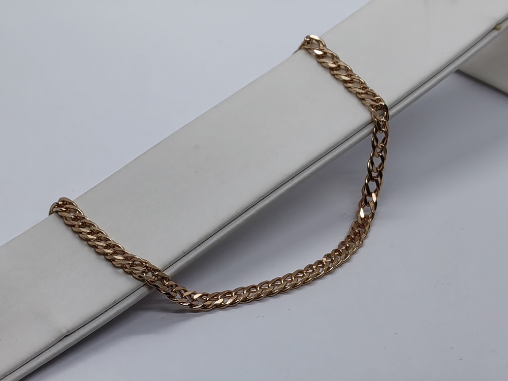 БРАСЛЕТ ПОЛНОВЕСНЫЙ Ромб двойной Au 585