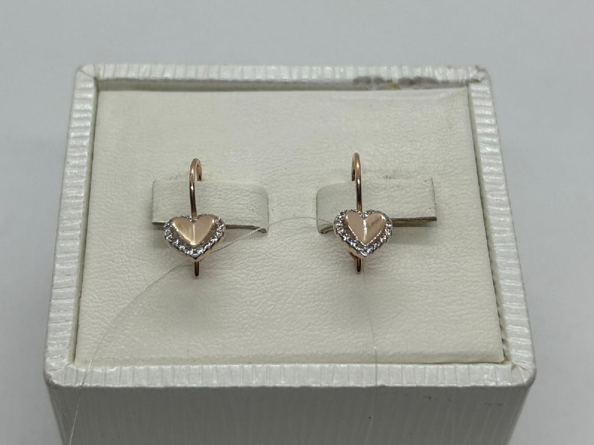 СЕРЬГИ ПЕТЕЛЬКА с камнями (Au 585)