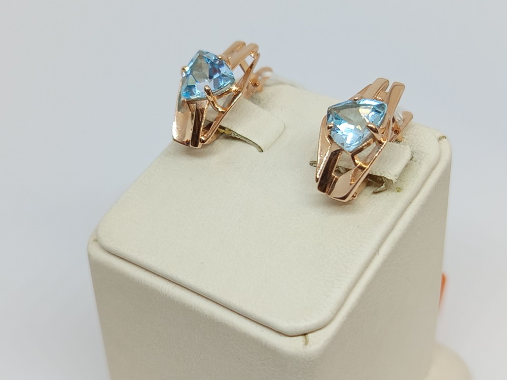 СКМ585 СЕРЬГИ С КАМНЕМ (Au 585)