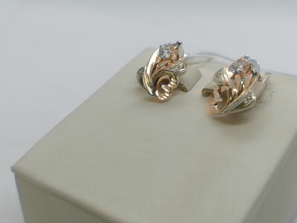 СКМИ585 СЕРЬГИ С КАМНЯМИ (Au 585)