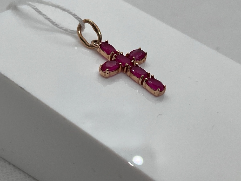 ПОДККИ585 ПОДВЕСКА КРЕСТ С КАМНЯМИ (Au 585) ПОДККИ585 ПОДВЕСКА КРЕСТ С КАМНЯМИ (Au 585)