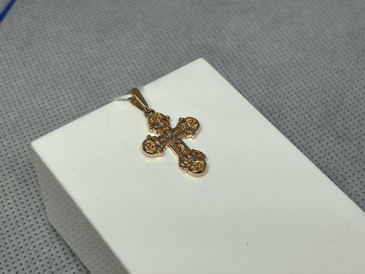ПОДККИ585 ПОДВЕСКА КРЕСТ С КАМНЯМИ (Au 585) ПОДККИ585 ПОДВЕСКА КРЕСТ С КАМНЯМИ (Au 585)