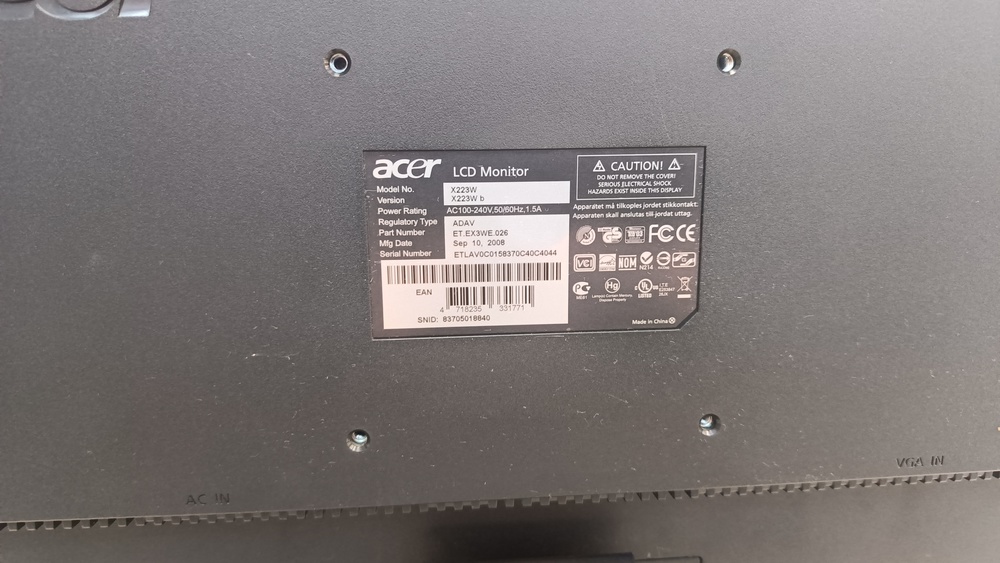 Монитор Acer x223w
