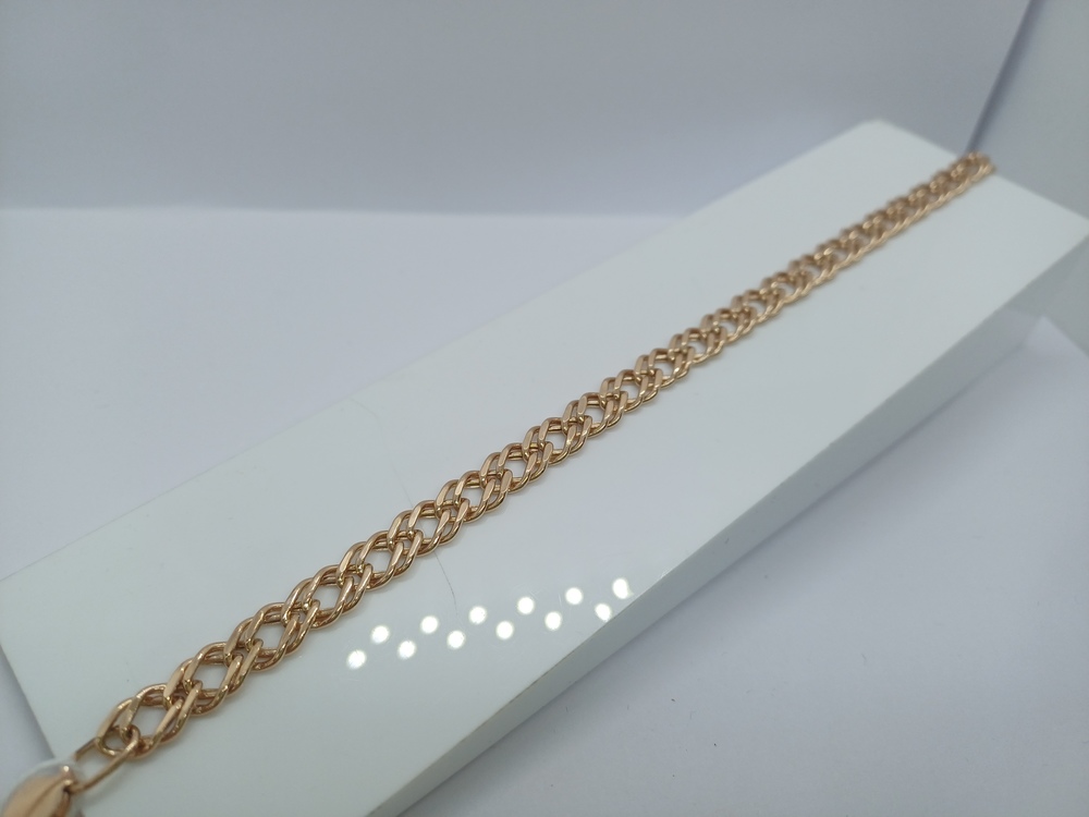 БРАСЛЕТ ПУСТОТЕЛЫЙ Ромб двойной Au 585