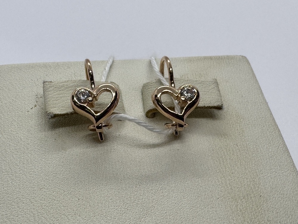 СКМ585 СЕРЬГИ С КАМНЕМ (Au 585)