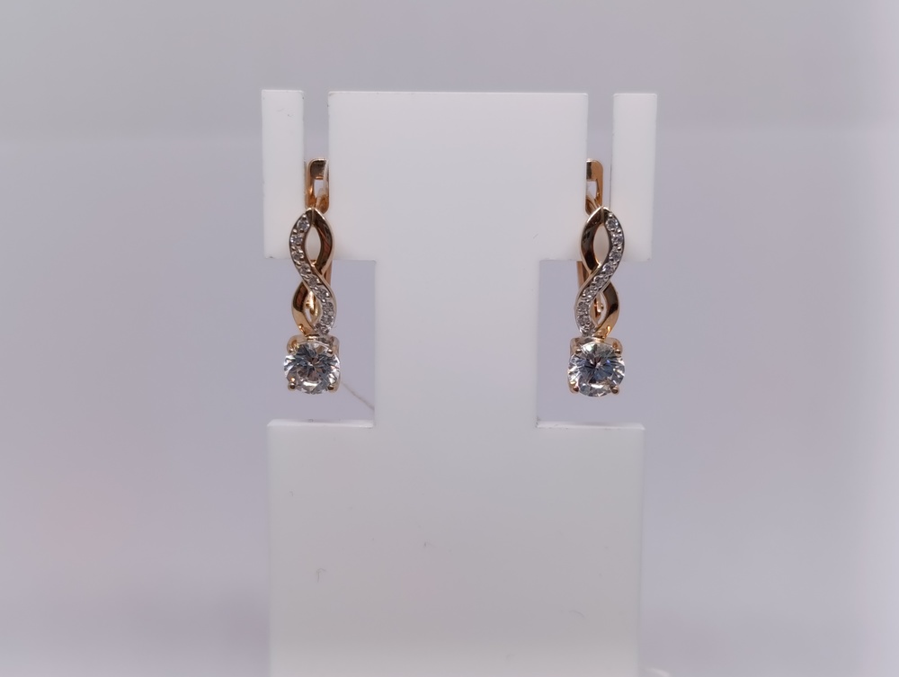 СКМИ585 СЕРЬГИ С КАМНЯМИ (Au 585)