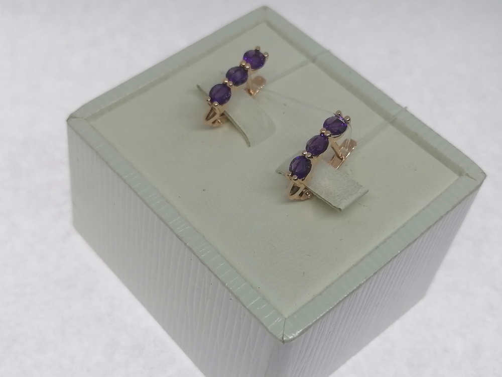 728646 СЕРЬГИ С КАМНЯМИ (Au 585)