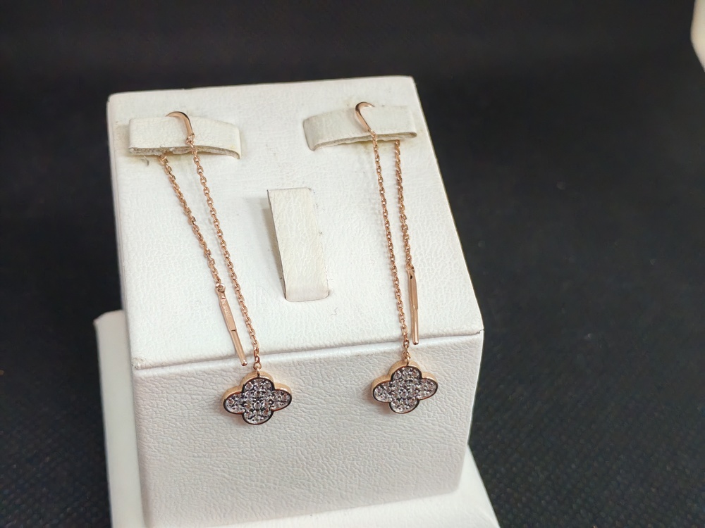 СЕРЬГИ ПРОДЕВКИ с камнями (Au 585)